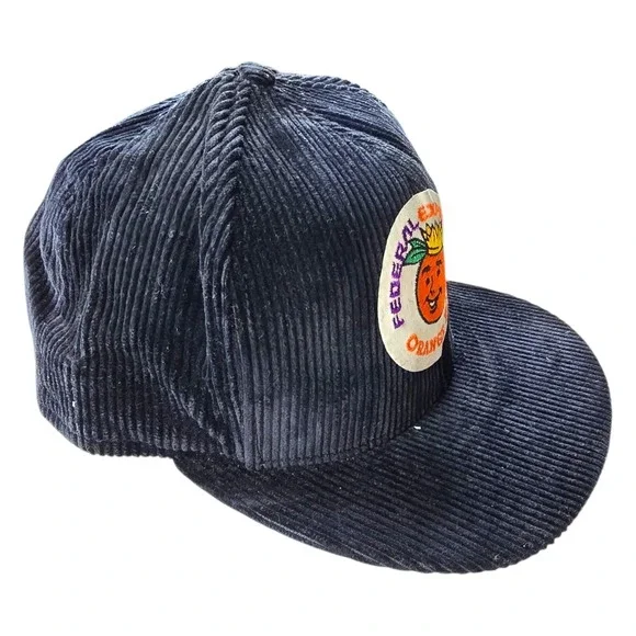 Vintage 90s Orange Bowl Hat Cap AJD Snapback Corduroy Federal